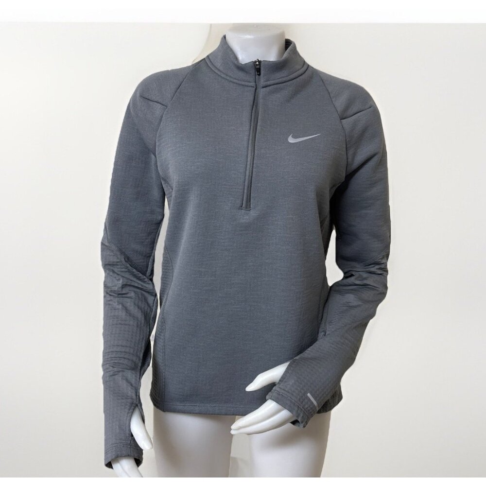 Nike Therma FIT Repel Element Half Zip Running Shirt Mens S Water Repellant Gray